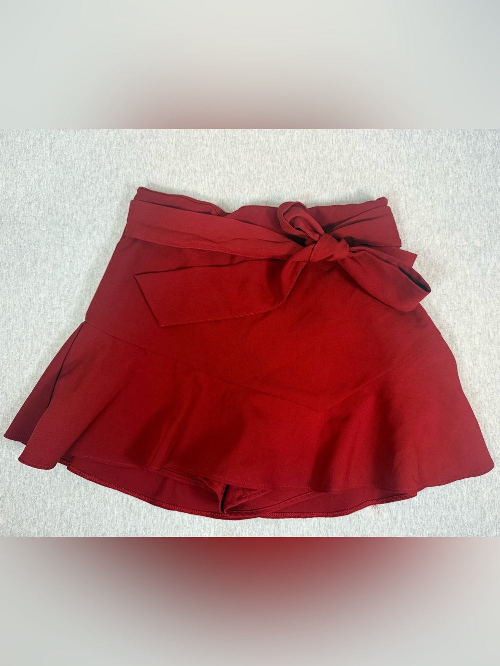 Zara Tie-Front Ruffle Skort Red - Medium